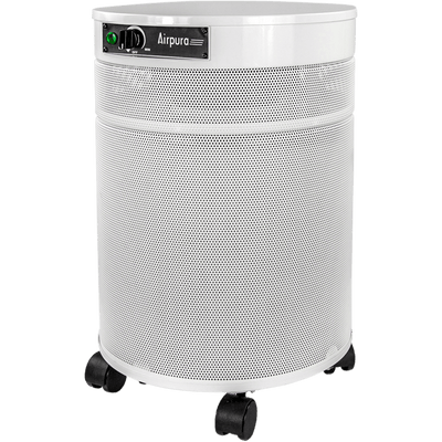 Airpura-branded purifier, angled cutout view; exact model unconfirmed.