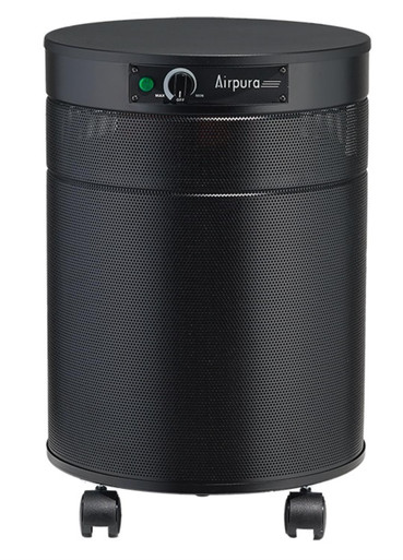Black Airpura-branded purifier; exact model unconfirmed.